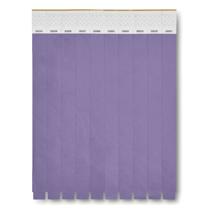 TYVEK - Èèn vel met 10 event armbandjes - Violet